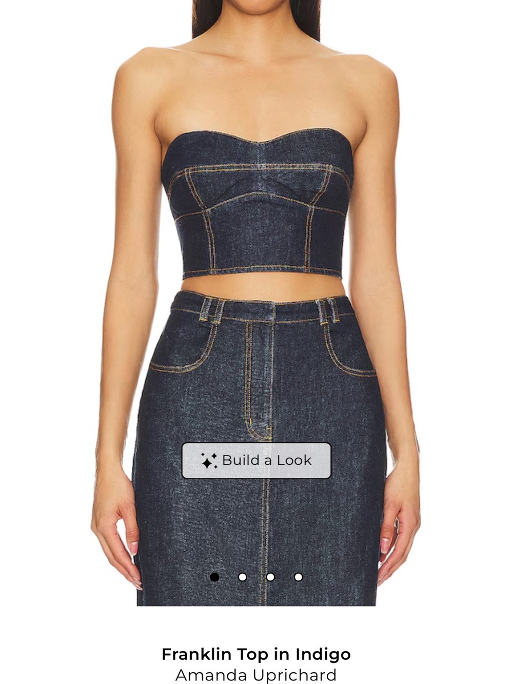 NWT Amanda Uprichard Dark Indigo Strapless Denim Franklin Bustier Size Small